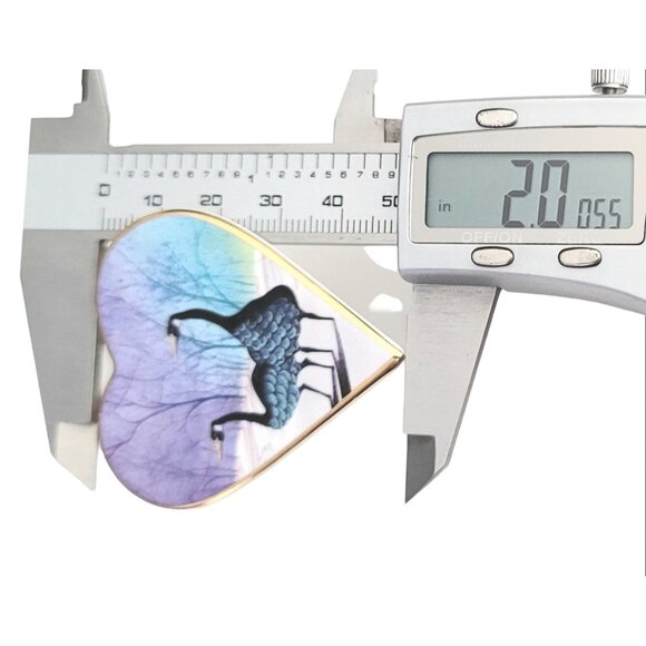 P Buckley Moss Never Ending Love Canada Geese Heart Brooch Pendant, M400 - Picture 7 of 8